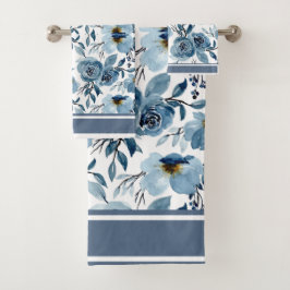 Florals Blue Cabbage Rosas Toalla