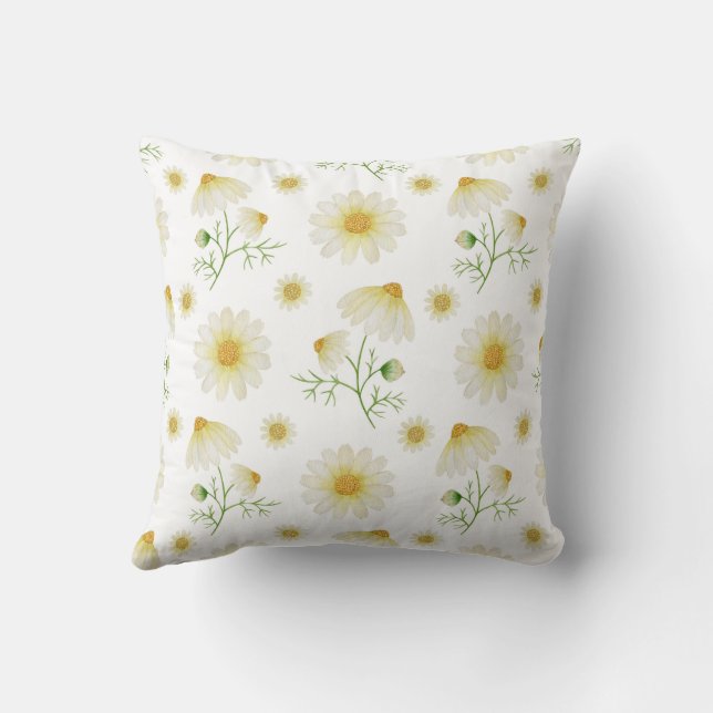Florals Farmhouse Decor Daisy Cojín decorativo (Reverso )