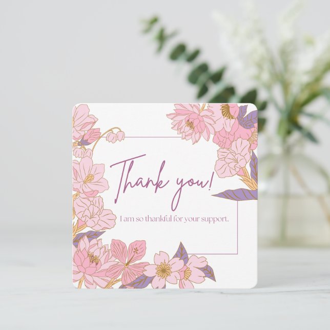 Florece la Gratitud - Tarjeta de Agradecimiento (Anverso de pie)