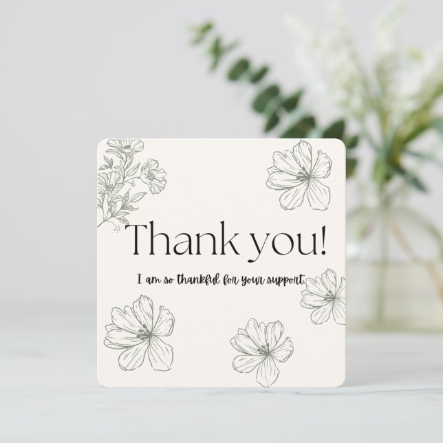 Florece la Gratitud - Tarjeta Minimalista de Agrad (Anverso de pie)