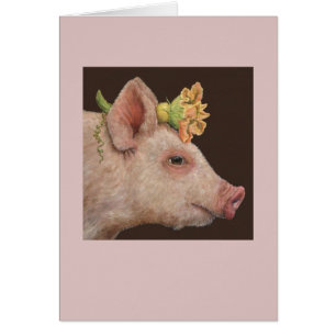 Florece la tarjeta del cochinillo