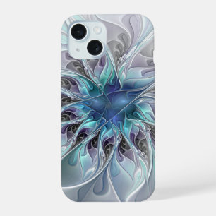 Florecer abstracto moderno fractal flor con azul