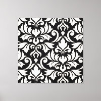 Florecer arte Damask que yo crema en negro