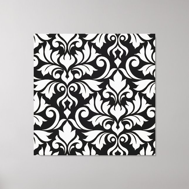 Florecer arte Damask que yo crema en negro (Anverso)