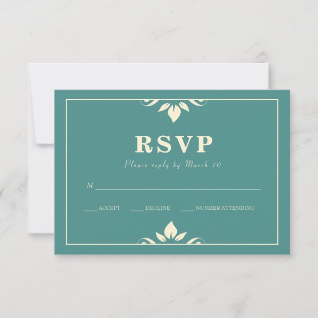 Florecer con tarjeta RSVP de borde (Anverso)