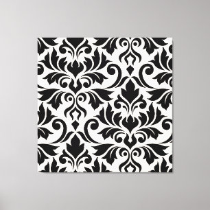 Florecer Damask arte I negro en crema