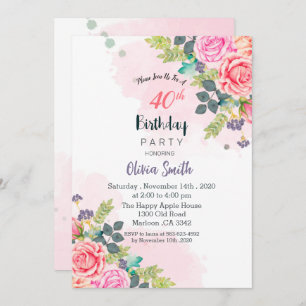 florecer en otra tarjeta de invitación de año