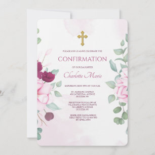 Floreciente invitación religiosa floral