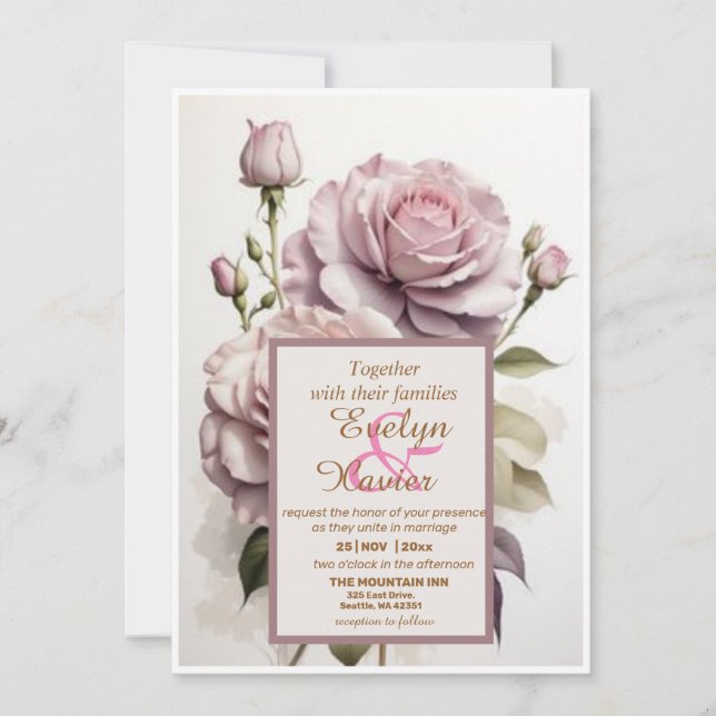 Florecientes comienzos de la invitación a roya Rom (Anverso)