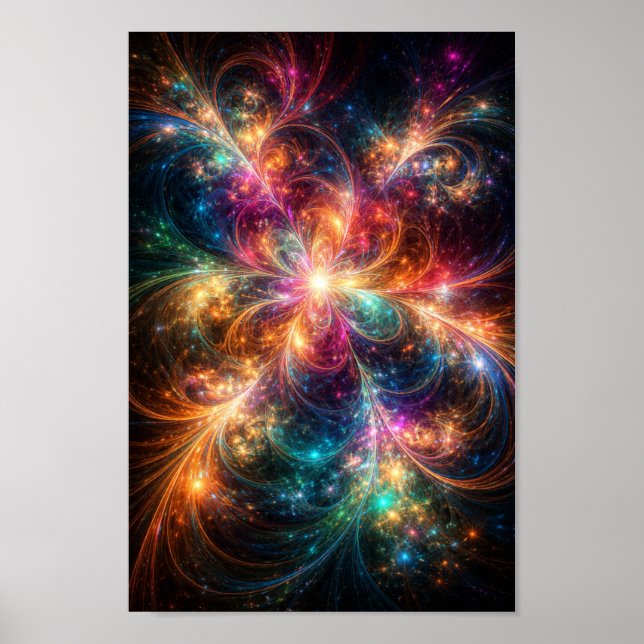 Florecimiento Celestial – Arte de Pared Fractal Có (Frente)