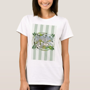 Florecimiento de Apple y camiseta de rayas verdes