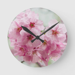 Florecimiento de cerezo japonés, reloj de pared