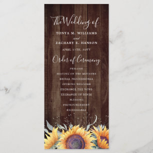 Florecimiento de girasol ruso Programa de bodas