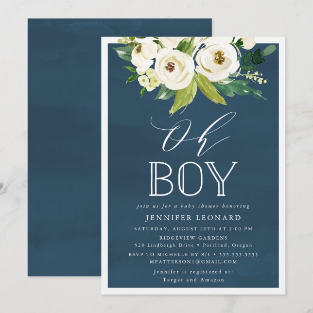 Florecimiento de jardines rusos | Invitación de Ba (Anverso / Reverso)