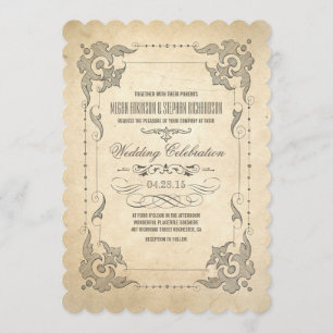 Florecimiento de la antigua invitación a la boda