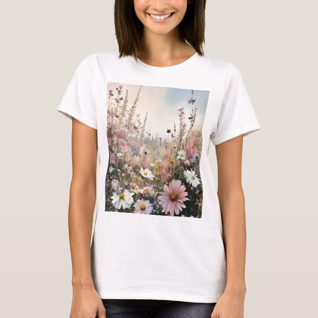 "Florecimiento de la naturaleza: Camiseta floral e (Anverso)