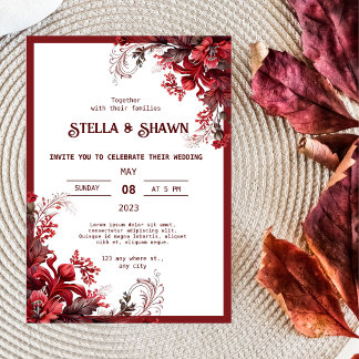 Florecimiento elegante de Crimson: Invitación a la