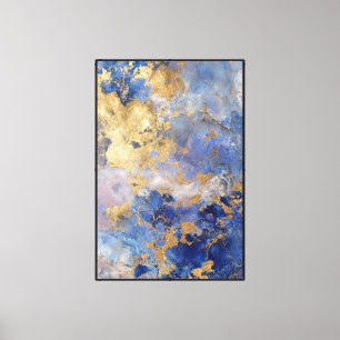 Florecimiento Mineral: Arte de Pared Abstracto Azu