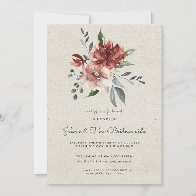 Florecimiento Rústico | Brunch Floral para Damas d (Anverso)
