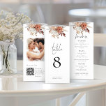 Florencia Foto QR Triplio Menú Boda No<br><div class="desc">NOTA IMPORTANTE: Este triplio se suministra plano, SIN puntuación, para que usted mismo lo doble. Para ayudarle con el plegado preciso, se imprimen directrices en la parte posterior de los tres paneles, además de un panel extra delgado en el lado derecho para que aplique pegamento para pegar el tríplio una...</div>
