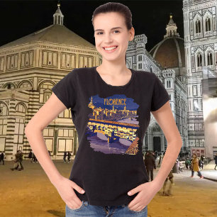 Florencia Ponte Vecchio Camiseta de viaje nocturno