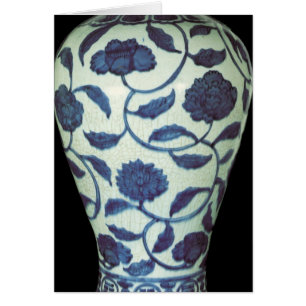 Florero azul y blanco grande, período de Jaijing