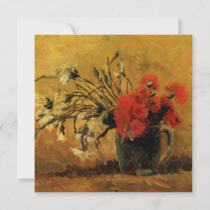 florero con claveles rojos y blancos, van Gogh