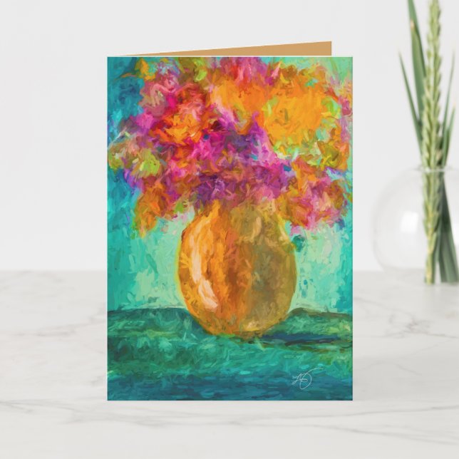 Florero de la tarjeta de felicitación en blanco de (Anverso)