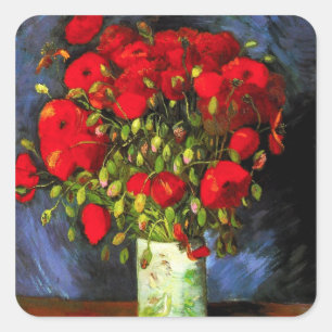 Florero de Van Gogh con los pegatinas rojos de las