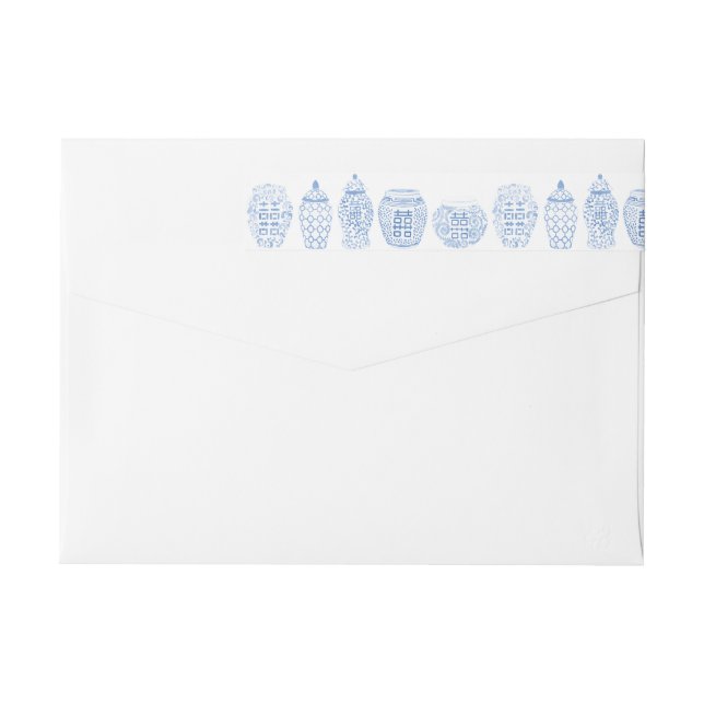 Floreros de cerámica clásicos azul y blanco (Reverso)