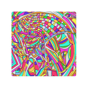 Flores abstractas arte Metalizado