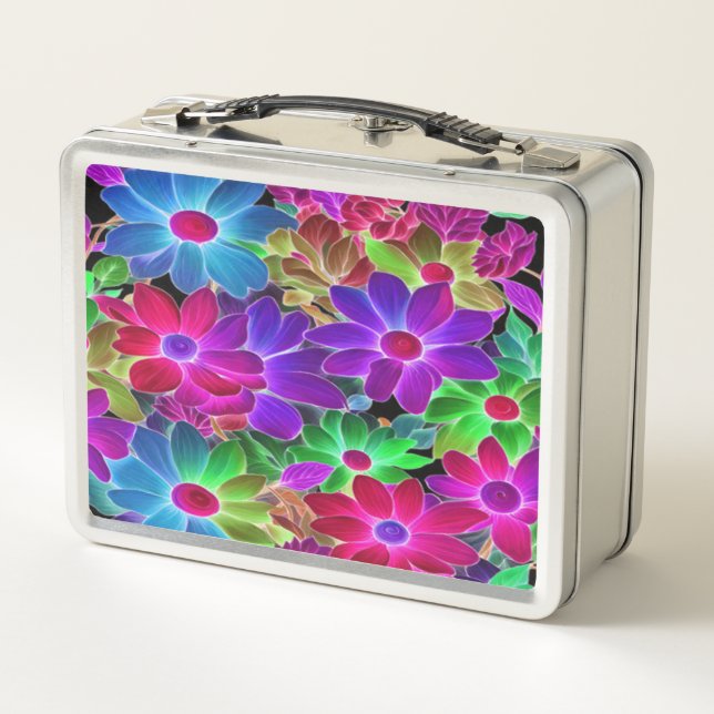 Flores abstractas coloridas #229 - Lunchbox Metali (Reverso)
