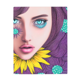 Flores abstractas de una mujer de arte pop retro c