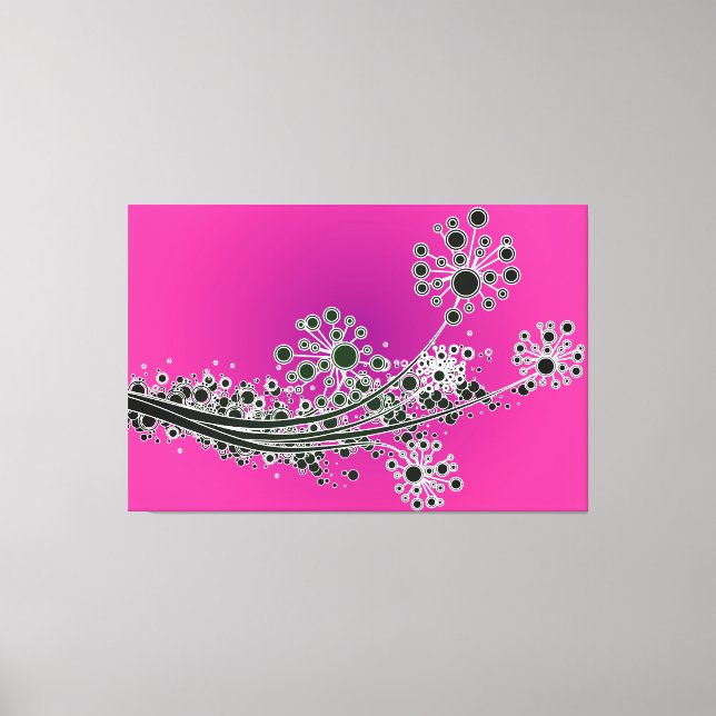 Flores abstractas futuristas - Impresión de lienzo (Anverso)