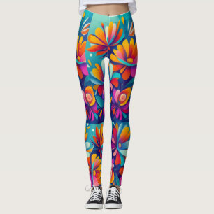 Flores abstractas Leggings