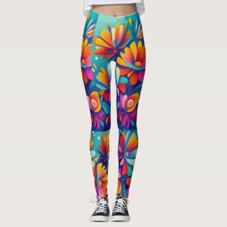 Flores abstractas Leggings