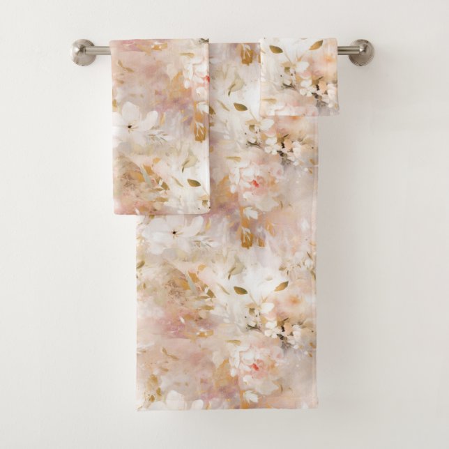 Flores abstractas Rubor, Gold, Mauve, Taupe (In situ)