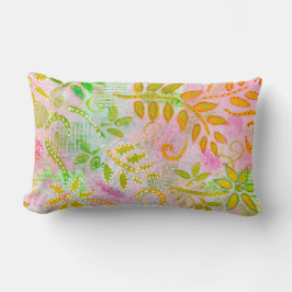 Flores abstractas y hojas almohada