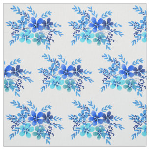 Flores Acuarela Azules Tela Floral Bonita