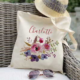 Flores acuarela boho Bolsas Personalizadas Dama de