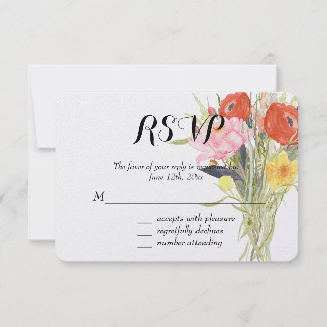 Flores Acuarela RSVP (Anverso)