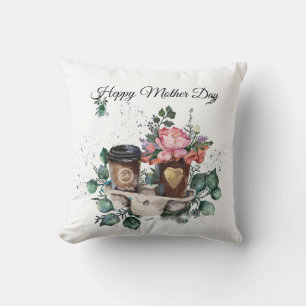 Flores acuarelas de Cojín decorativo y madre del c
