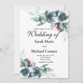 Flores acuarelas Invitación a la boda