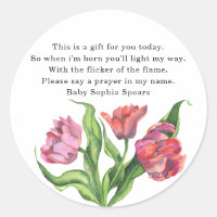Flores acuarelas ramo - Etiqueta de velas de oraci