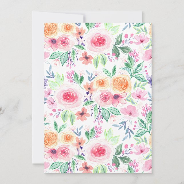 Flores acuarelas y hojas (Anverso)