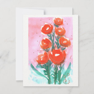 Flores acuáticas-1 (4.25" x 5.5") Tarjeta de nota 