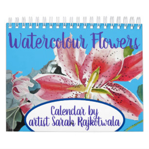 Flores acuáticas 2022 Calendario Mano Pintura Arte
