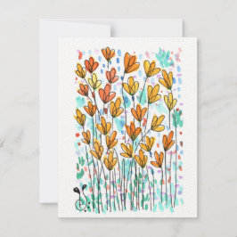 Flores acuáticas-3 (4,25" x 5,5") Tarjeta de nota