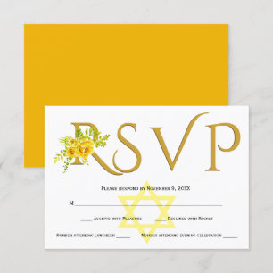 Flores acuáticas amarillas B' Not Mitzvah RSVP