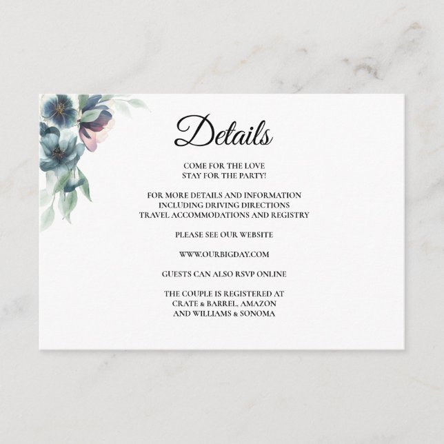 Flores acuáticas Detalles de la tarjeta de cierre (Anverso)